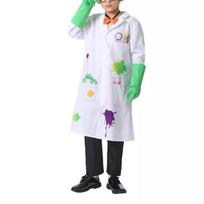 Pašėlusio mokslininko kostiumo aksesuarai Atgal į ateitį Pašėlusio mokslininko laboratorinis chalatas Akiniai Kaklaraištis Helovino Cosplay kostiumas S